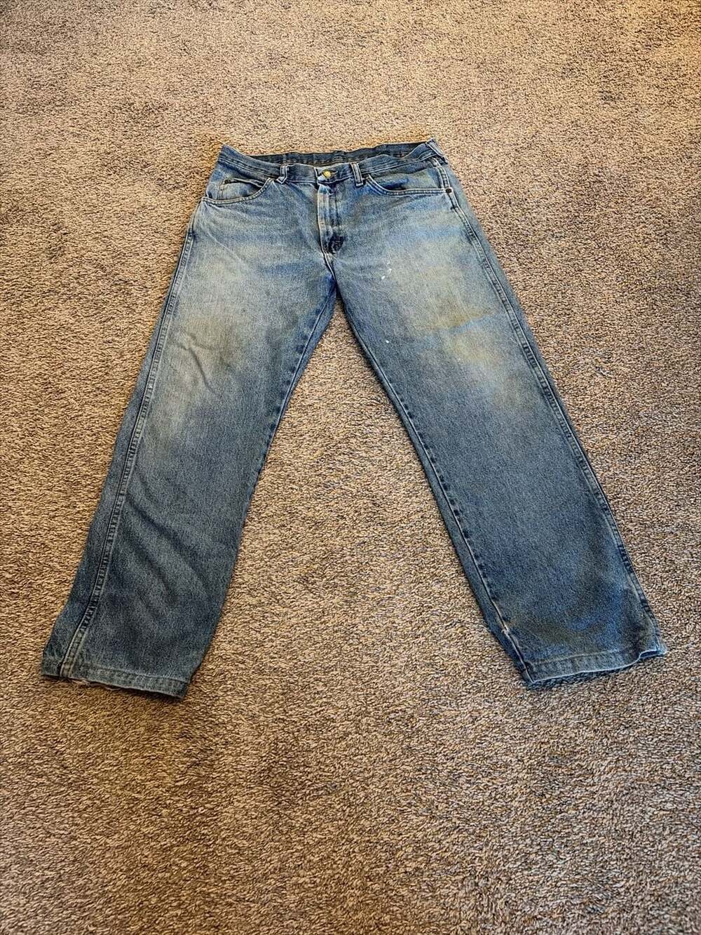 Vintage Wrangler Premium Quality Faded Distressed Straight Leg Jeans 34x30